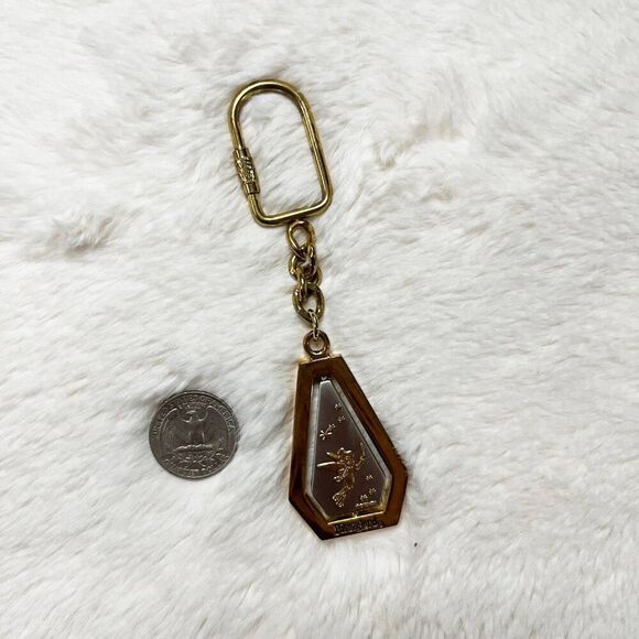 🔮 5/$25‎ Disney Gold Silver Metal Disneyland Tinker Bell Castle Spin Keychain - Picture 6 of 6